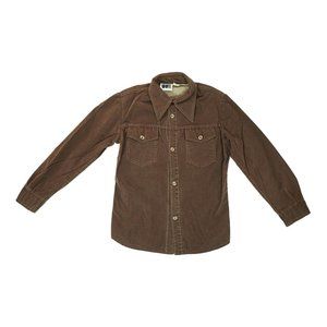 Vintage 70’s William Barry The Runner Button Shirt Men’s Size Small S ~‎ Brown
